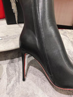 Leather Stiletto Knee-H Boots