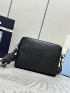 Men’s Crossbody Bag with Embroidered Strap
