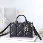Mini Book Style Handbag – Black Leather (21.5cm)