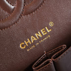 Classic Double Flap Bag – Coffee Brown (20cm / 25cm)