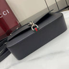 Crossbody Bag Black Grained Leather – Spring/Summer 2025